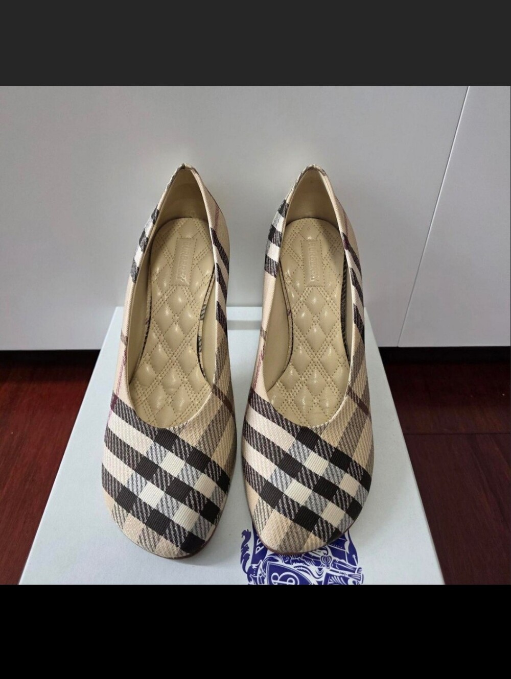 Burberry Beige and Brown Plaid Pumps